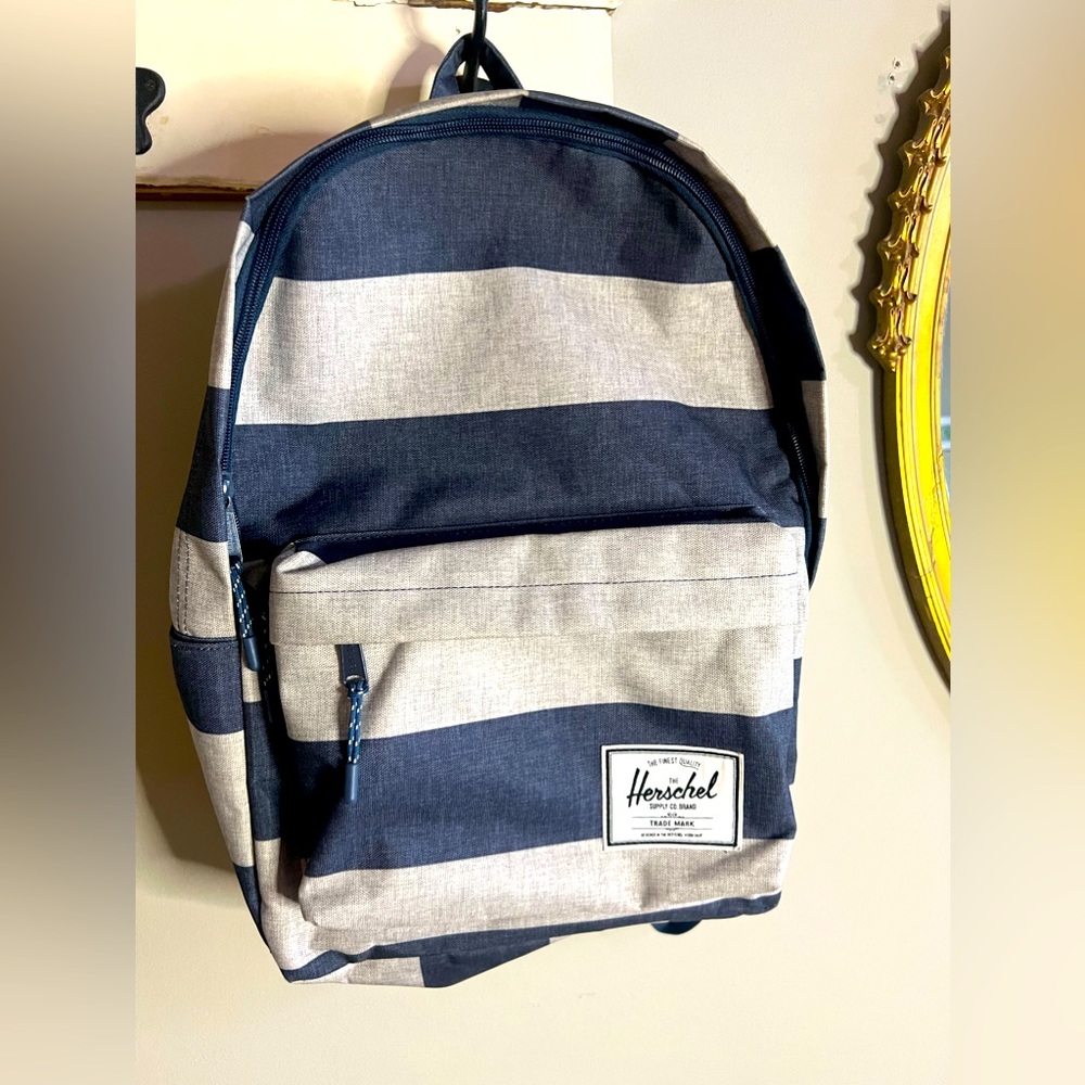 Herschel XL Backpack Limited Edition Navy and Grey Rugby Striped